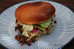 Gourmet burger à la queue de boeuf confite