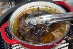 Cuisson de la joue de boeuf confite